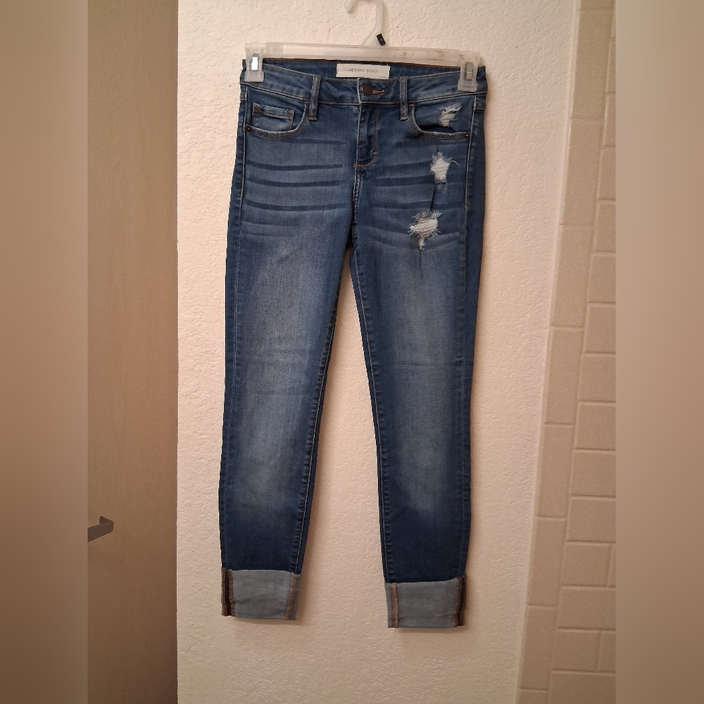 Distressed Blue Jeans